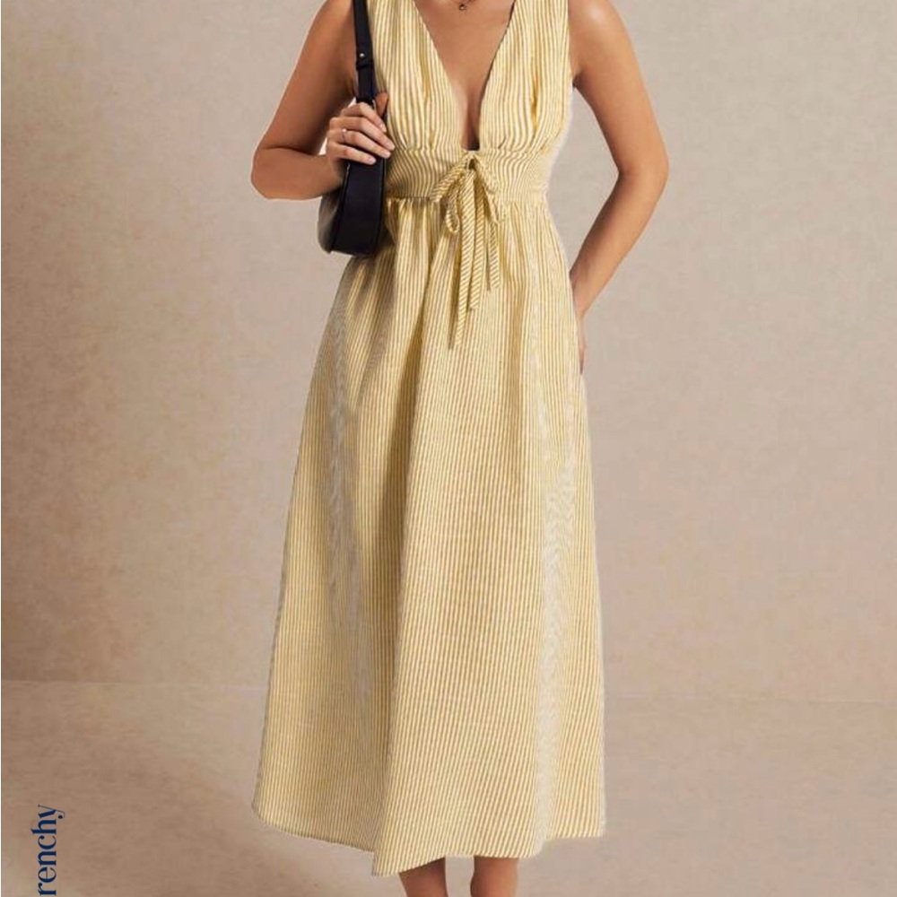 Yellow Sleeveless Midi Dress